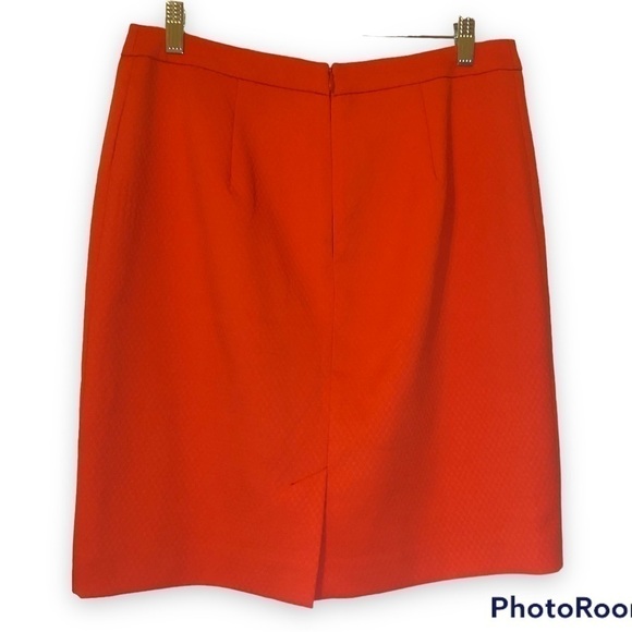 HALOGEN Womens Orange Textured Pencil Skirt Fully Lined Like New Size 10 - Picture 1 of 9